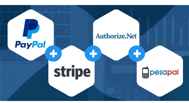 Paypal, Stripe, Authorize.net and Pesapal
